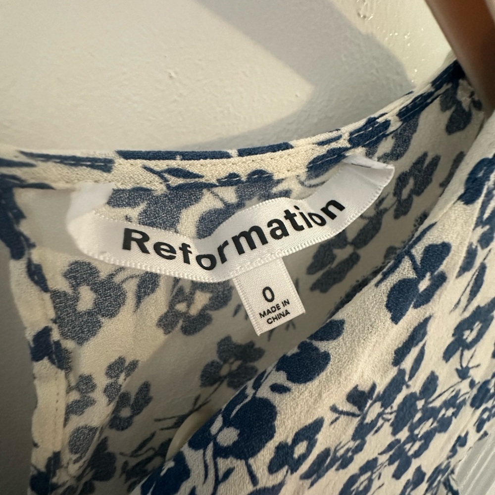 Reformation White and Blue Floral Maxi Dress - Picture 3 of 9
